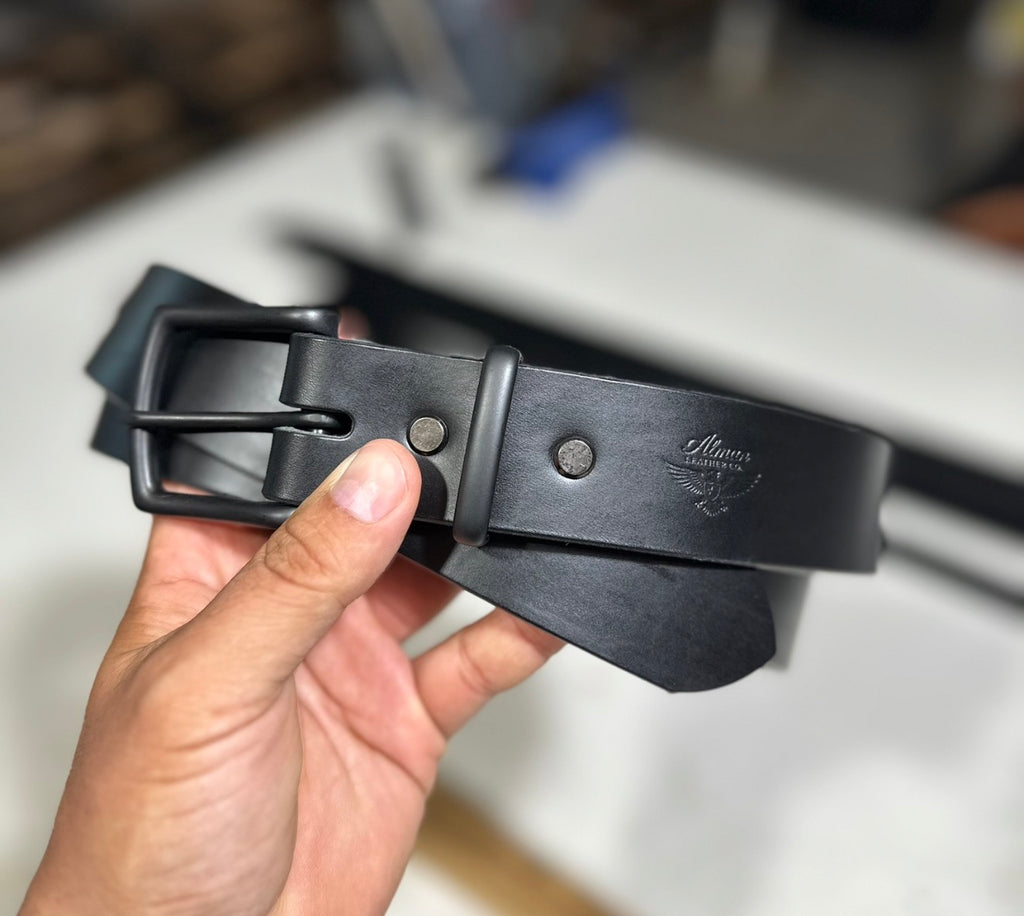 Classic Handcrafted Black Leather Belt