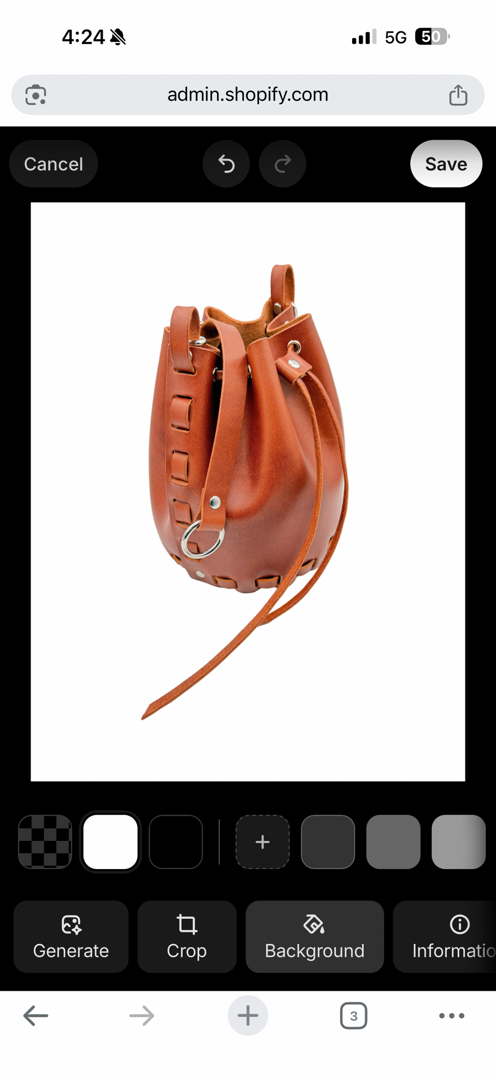 Handmade Stitchless Italian Leather Bucket Bag