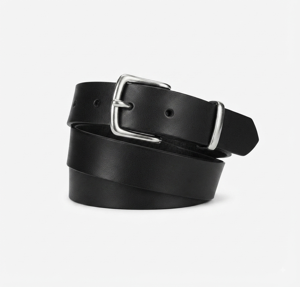Classic Handcrafted Black Leather Belt