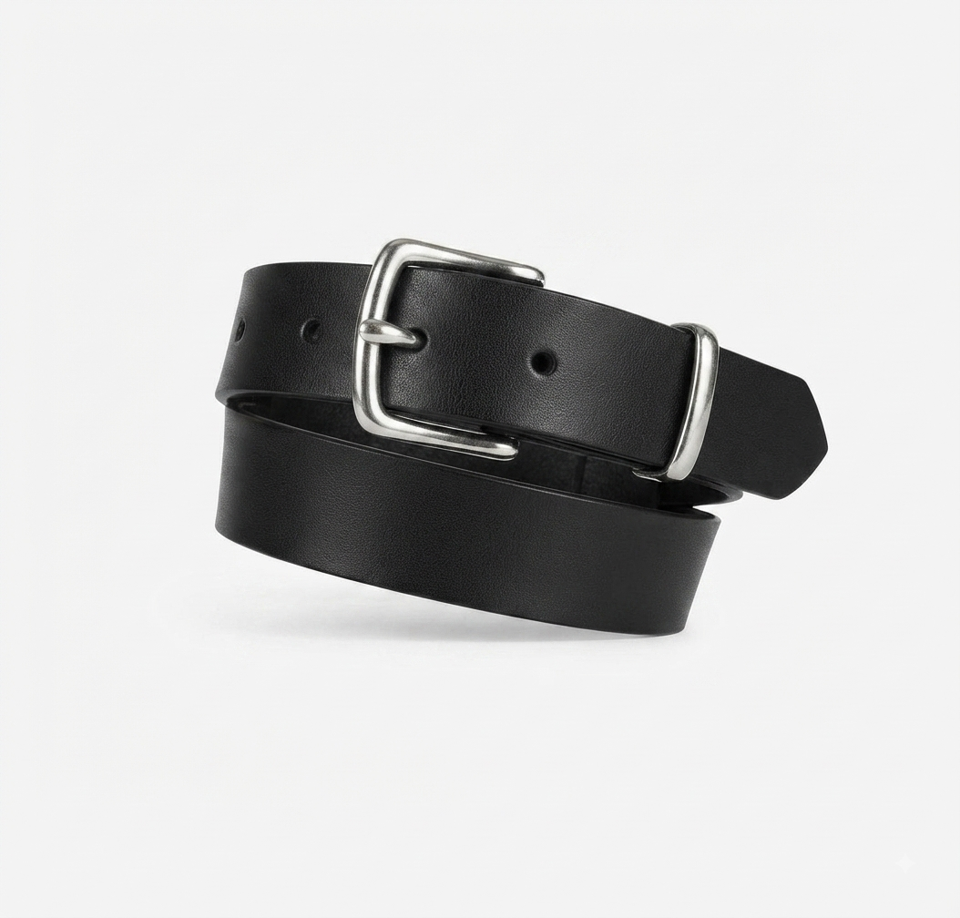 Classic Handcrafted Black Leather Belt