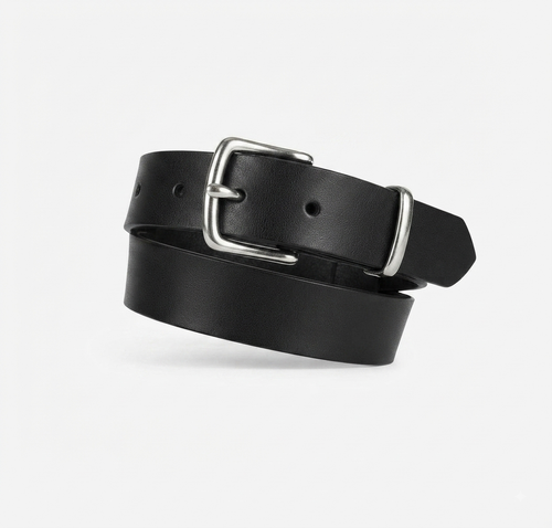 Classic Handcrafted Black Leather Belt