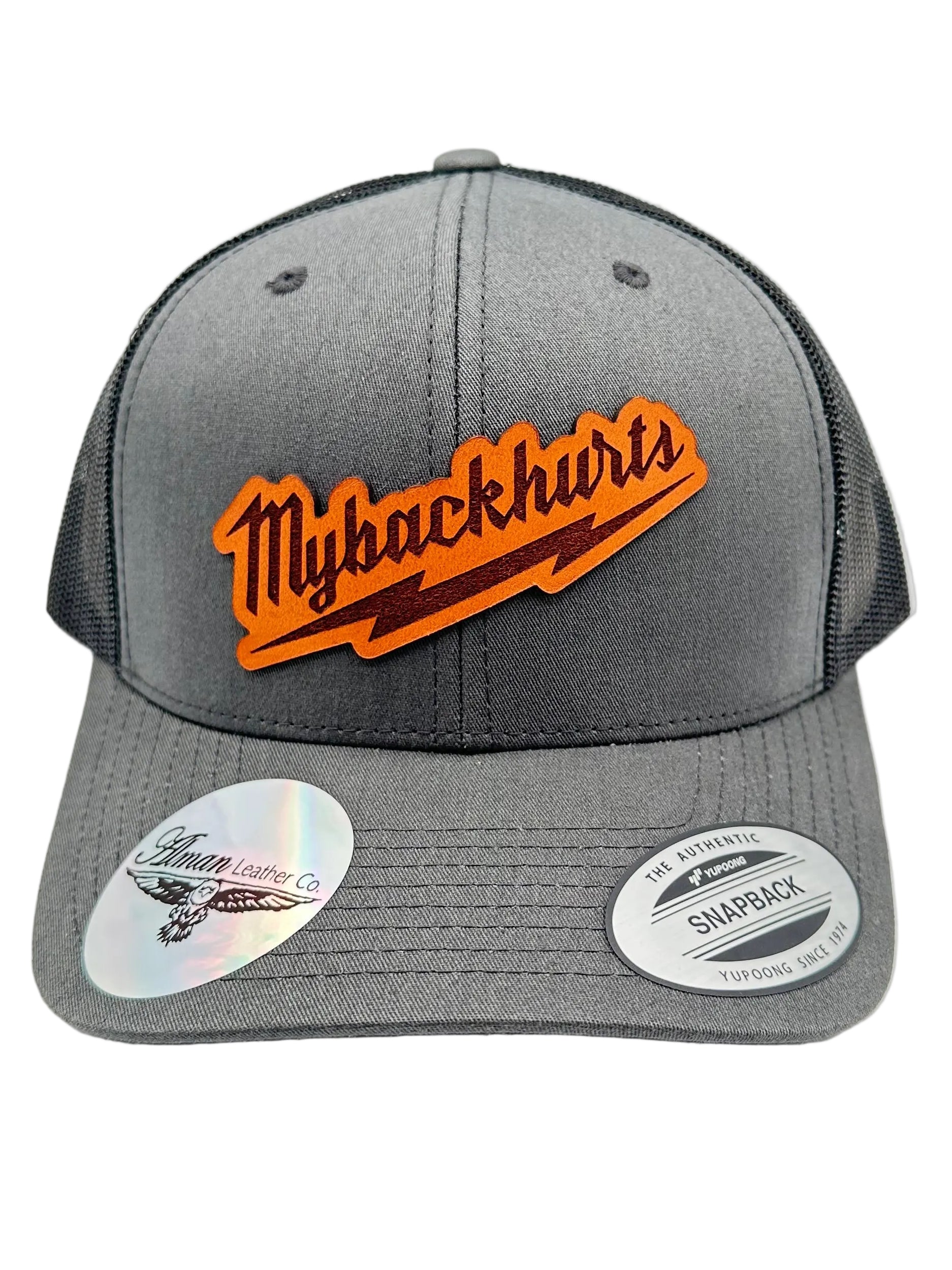 "My Back Hurts" Premium Trucker Hat | Alman Leather Co.