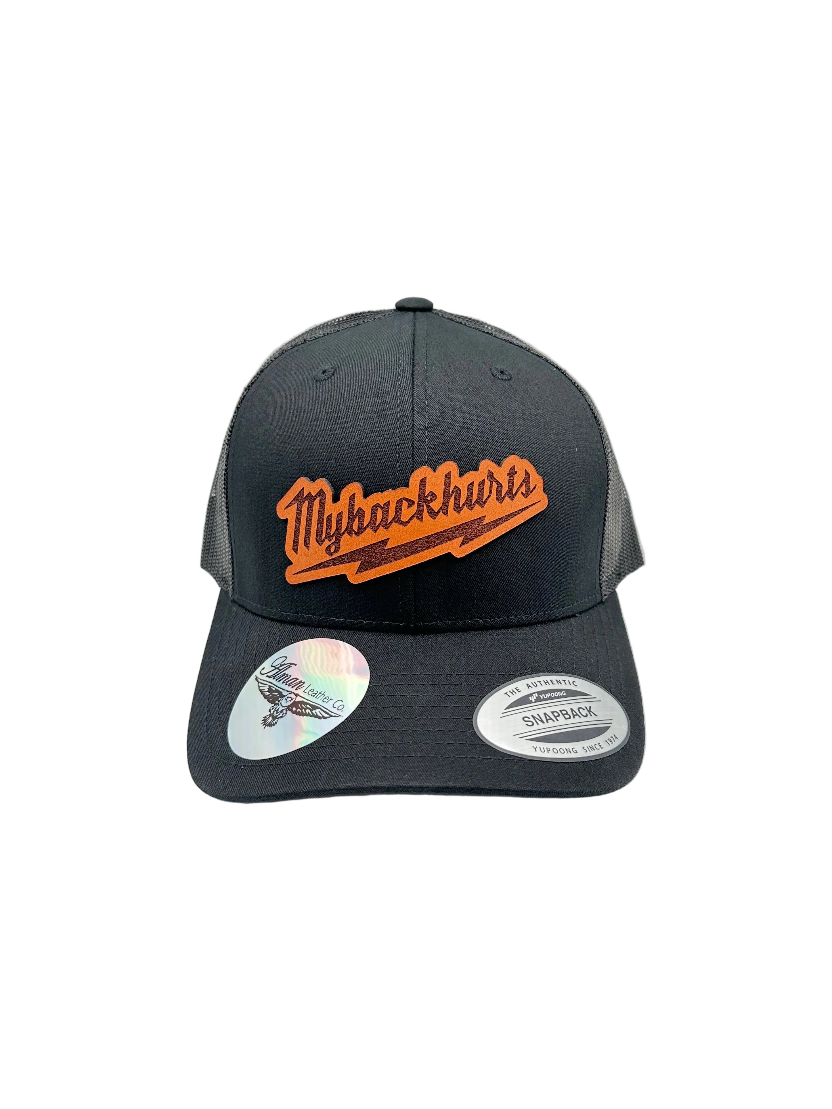 My Back Hurts" Premium Trucker Hat | Alman Leather Co.